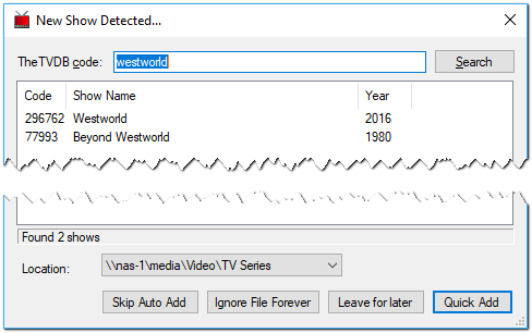 New Show Detected...