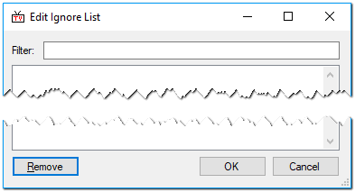 The Edit Ignore List window